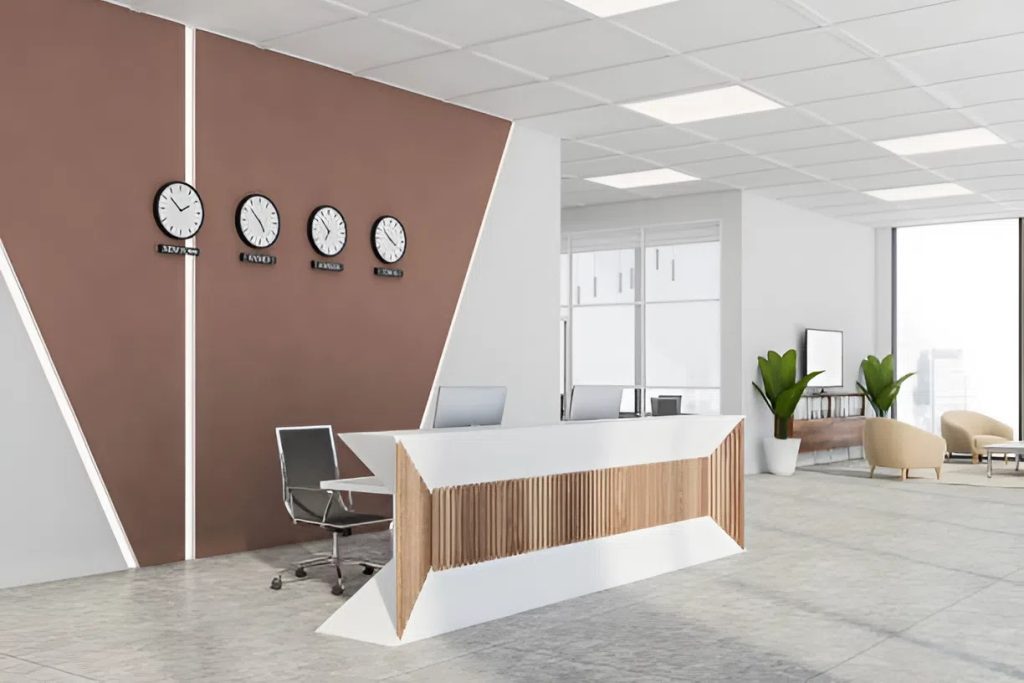 A minimalist reception area painted by a painter in Mililani, HI