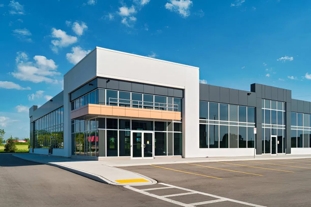 Modern commercial building with freshly painted exterior walls by a commercial painter in Oahu, HI